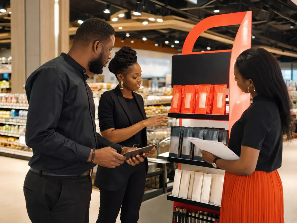 African field marketing team engaging customers at an activation